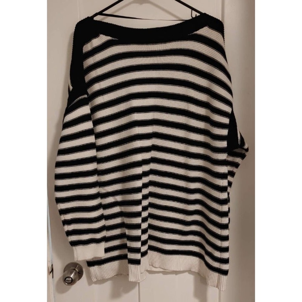 Lane Bryant Striped B&W Sweater